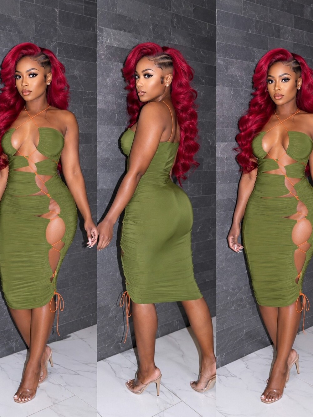 💋DRAWSTRING ROPE HOLLOW-OUT DRESS!!! - Picture 2 of 15